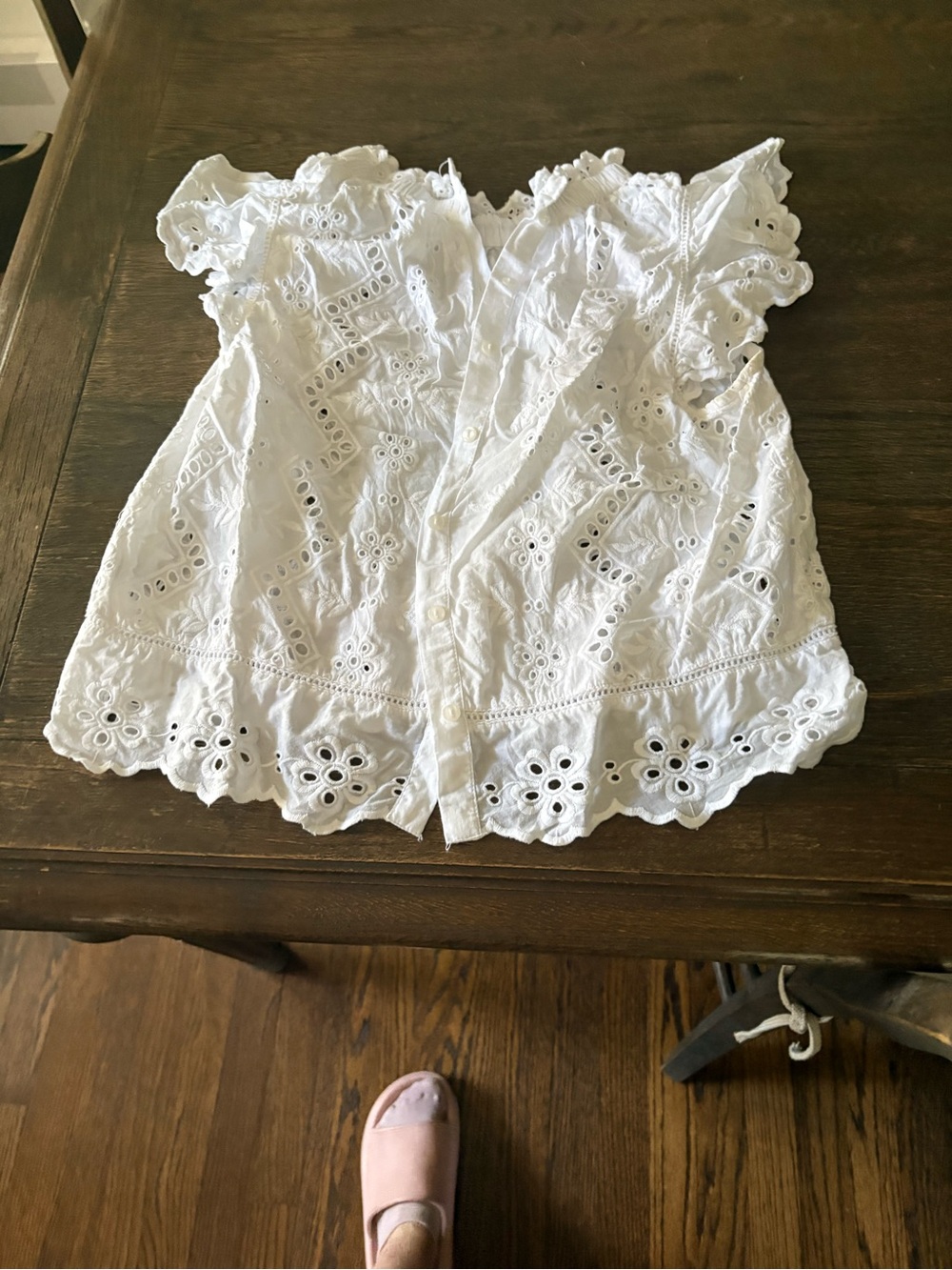 Jennifer & Grace White Eyelet Ruffle Blouse - Picture 2 of 3
